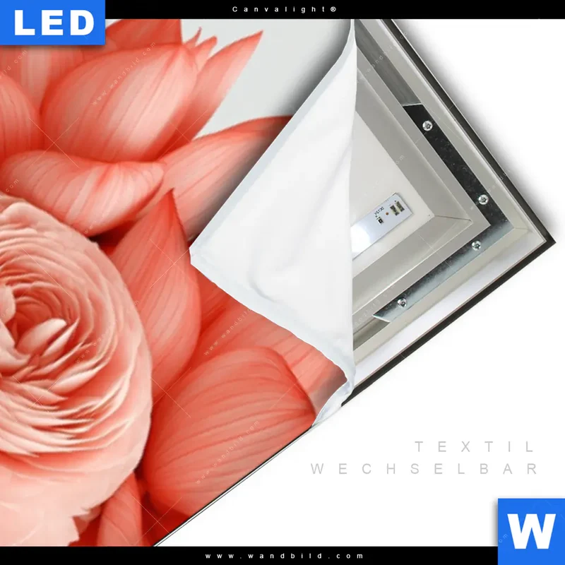 Canvalight® Leuchtbild | Buddha mit Blütenkrone | Schmal