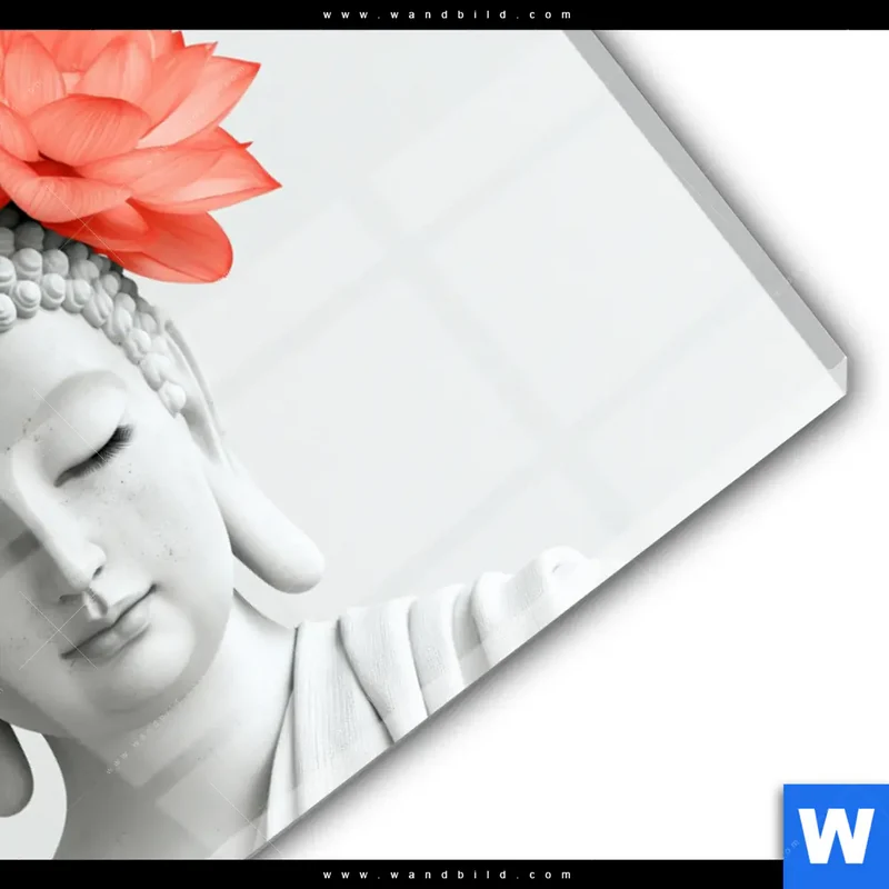Acrylglasbild | Buddha mit Blütenkrone | Querformat