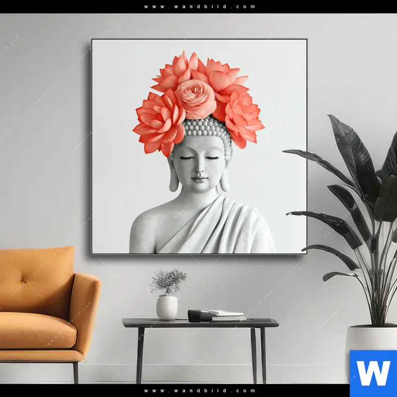 Wechselmotiv | Buddha mit Blütenkrone | Quadrat