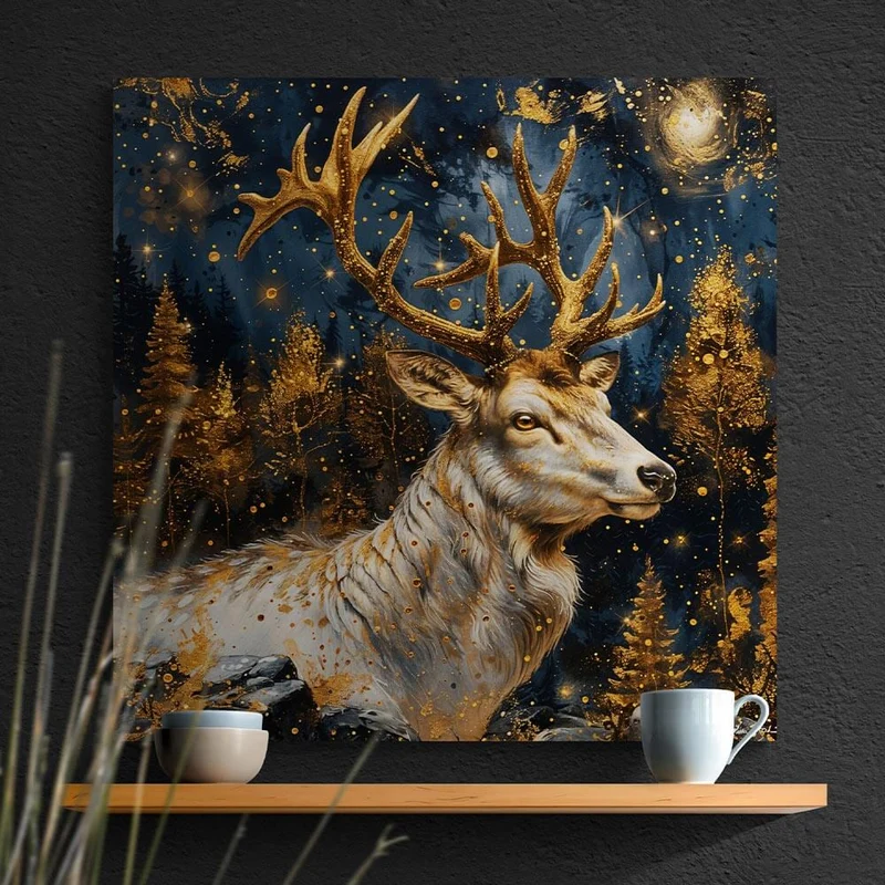 5D Diamond Painting – Golden Starlight Stag