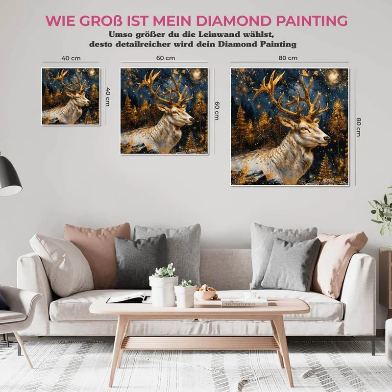 5D Diamond Painting – Golden Starlight Stag