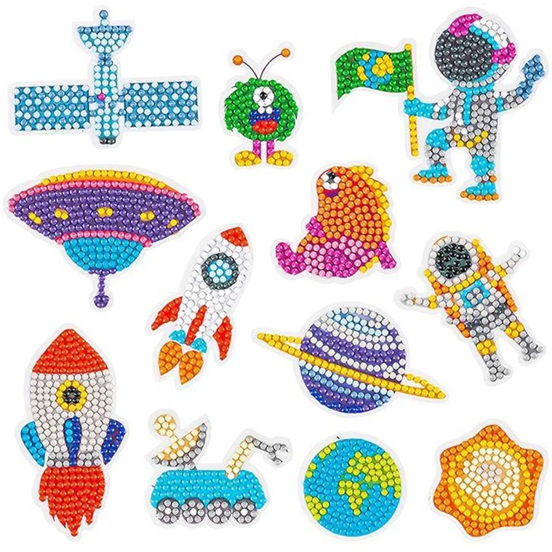 5D Diamond Painting 12 Sticker Raumfahrt