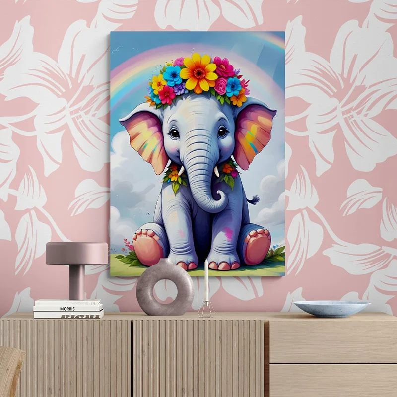 5D Diamond Painting – Colorful Stuffed Elephant