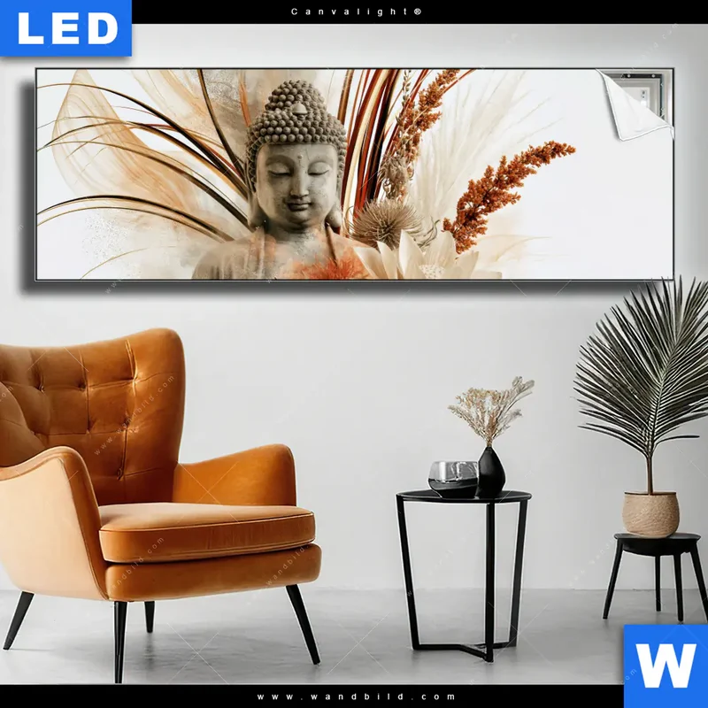Canvalight® Leuchtbild | Buddha – Harmonie der Natur | Panorama