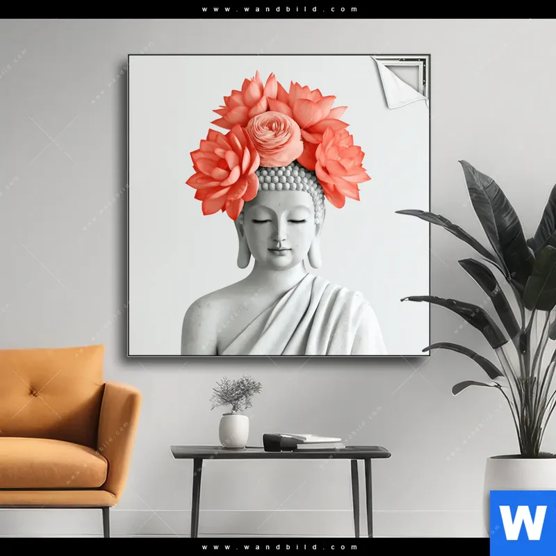 Spannbild | Buddha mit Blütenkrone | Quadrat