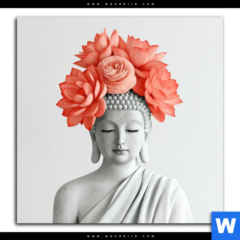Spannbild | Buddha mit Blütenkrone | Quadrat