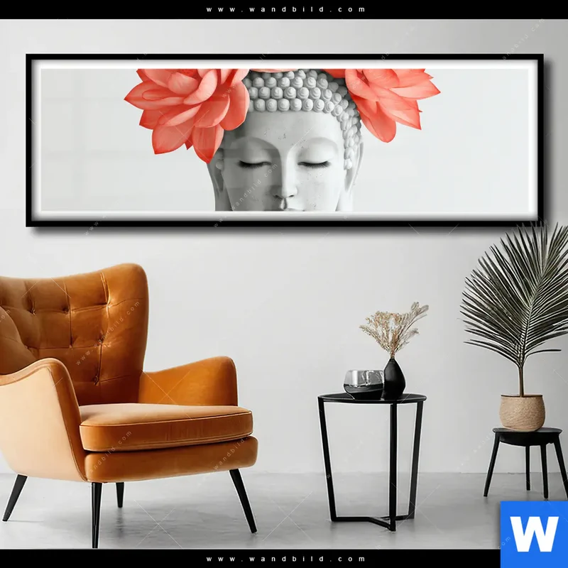 Poster | Buddha mit Blütenkrone | Panorama