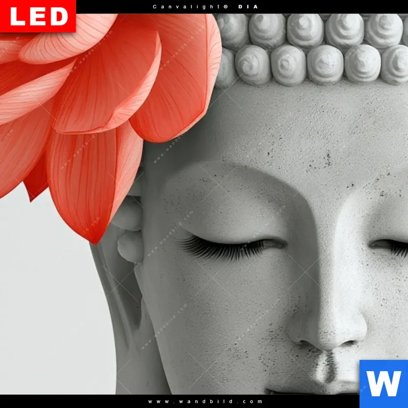 Wechselmotiv Acrylglas Canvalight® DIA | Buddha mit Blütenkrone | Hochformat