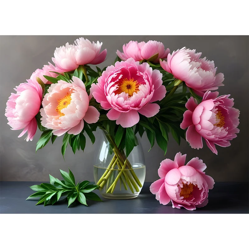 5D Diamond Painting – Pfingstrosen