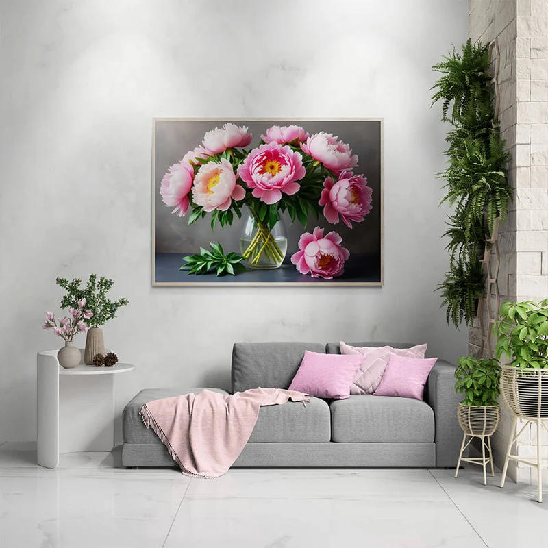 5D Diamond Painting – Pfingstrosen