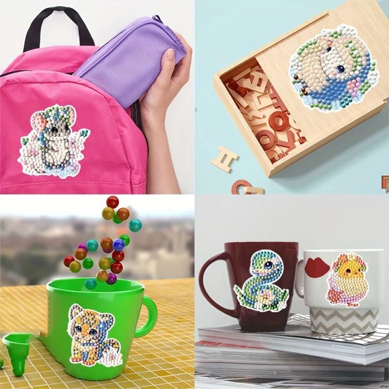 5D Diamond Painting 12 Sticker Fantasievolle Tiere