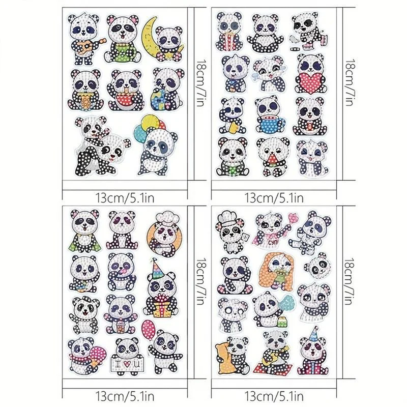 5D Diamond Painting 43 Sticker Set Panda
