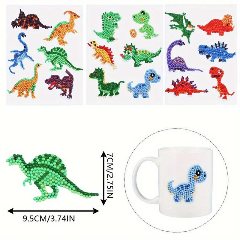 5D Diamond Painting Sticker Set Dinosaurier