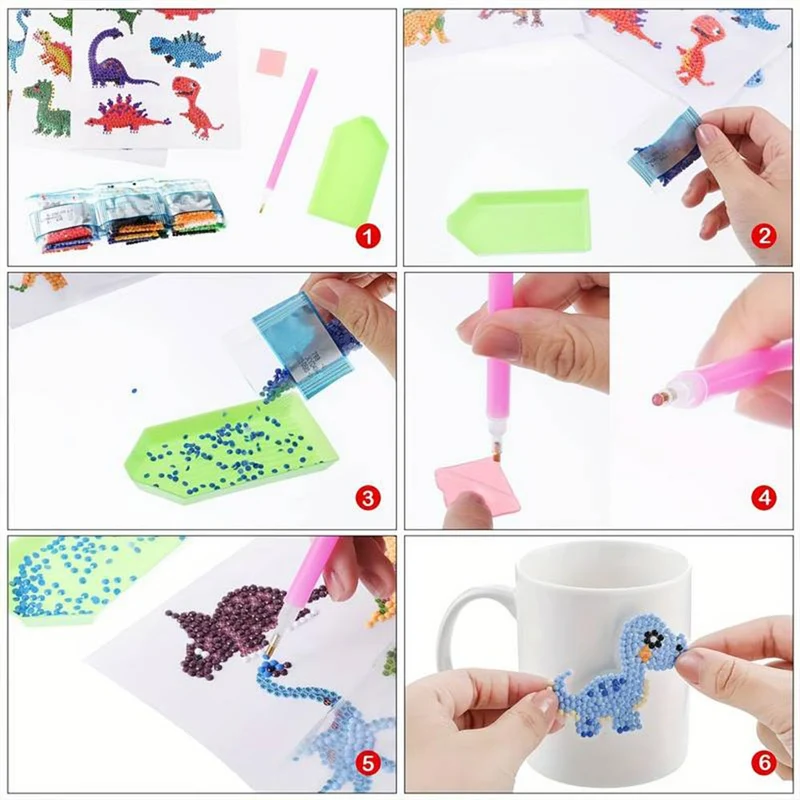 5D Diamond Painting Sticker Set Dinosaurier