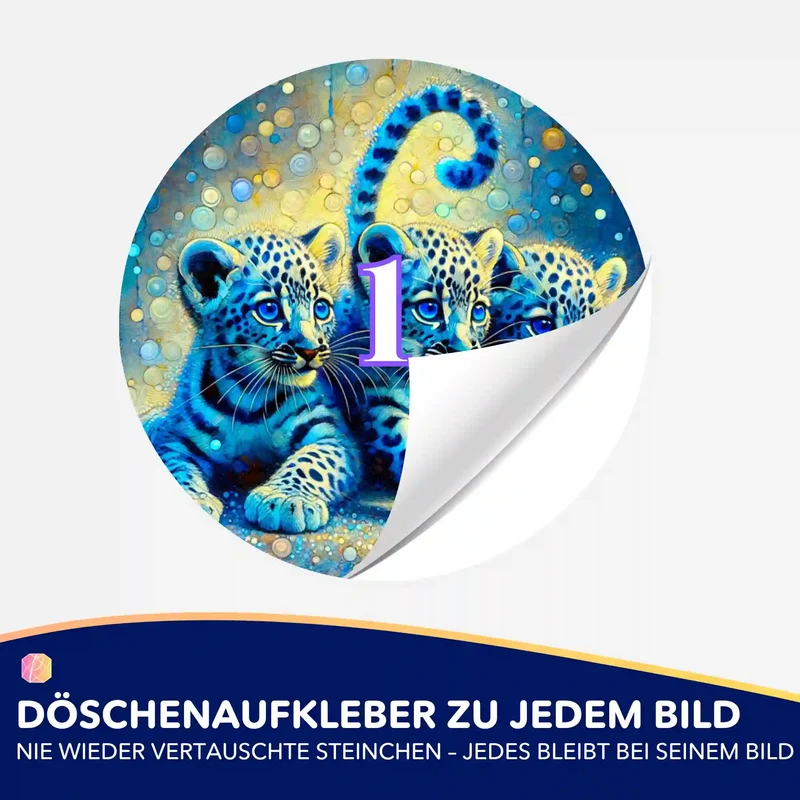Döschenaufkleber - Leopardenbabys
