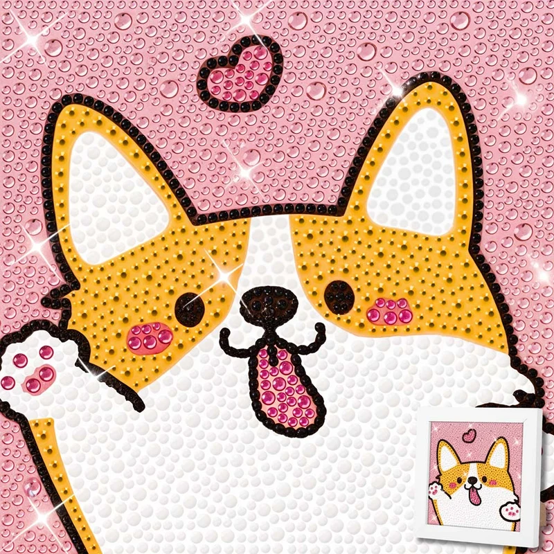 5D Diamond Painting Liebeshund mit Strasssteinchen