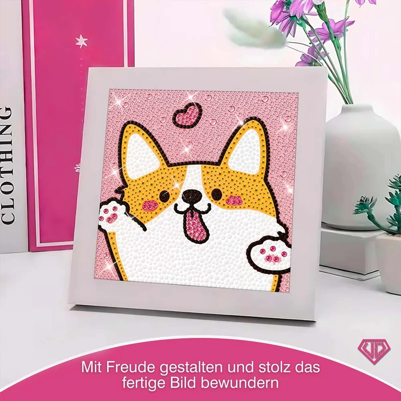 5D Diamond Painting Liebeshund mit Strasssteinchen
