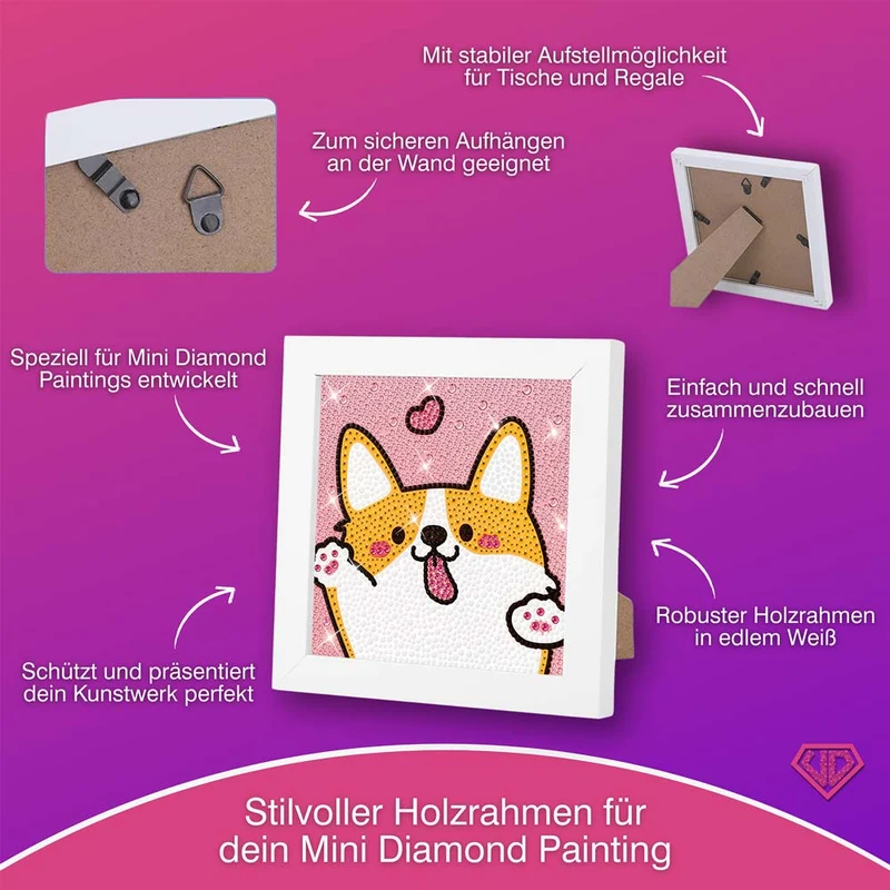 5D Diamond Painting Liebeshund mit Strasssteinchen