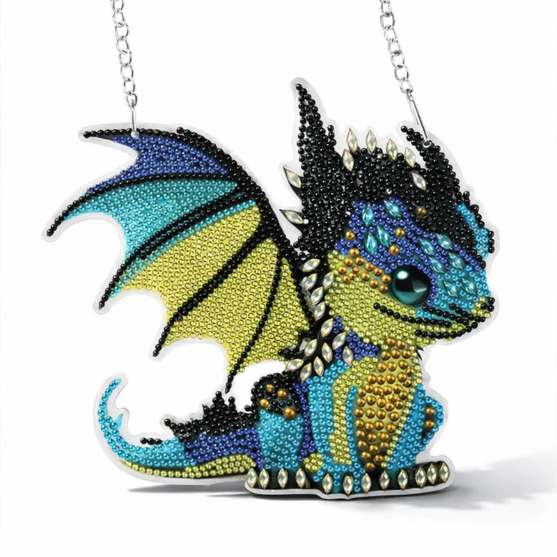 5D Diamond Painting Türanhänger Drache