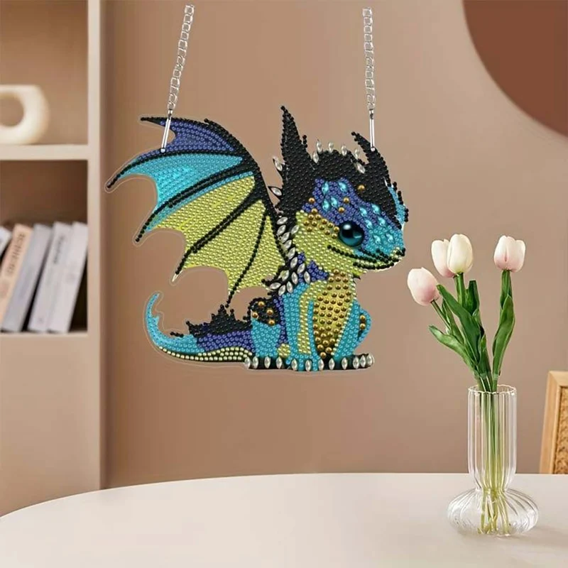 5D Diamond Painting Türanhänger Drache