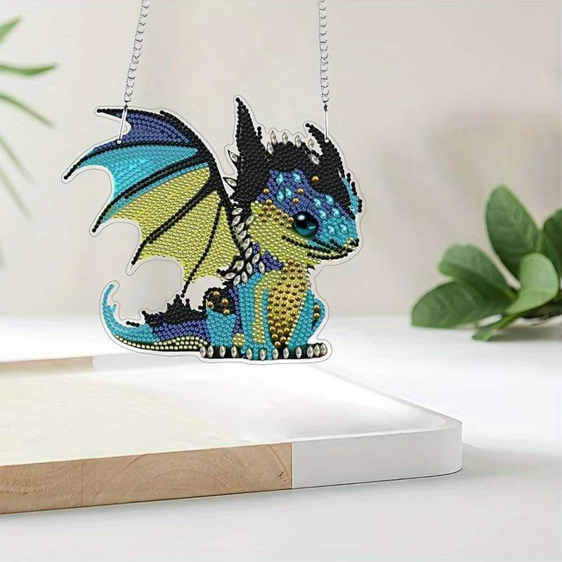 5D Diamond Painting Türanhänger Drache