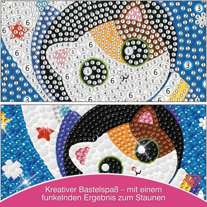 5D Diamond Painting Weltraumkatze mit Strasssteinchen