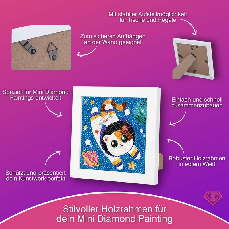 5D Diamond Painting Weltraumkatze mit Strasssteinchen