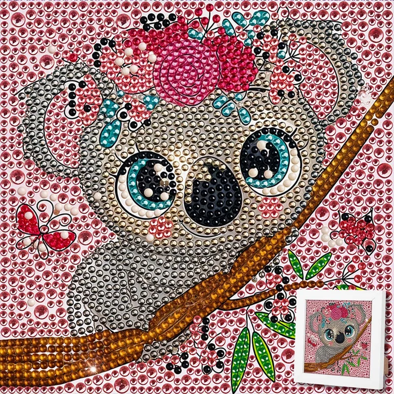 5D Diamond Painting Koala-Mädchen Kiki mit Strasssteinchen