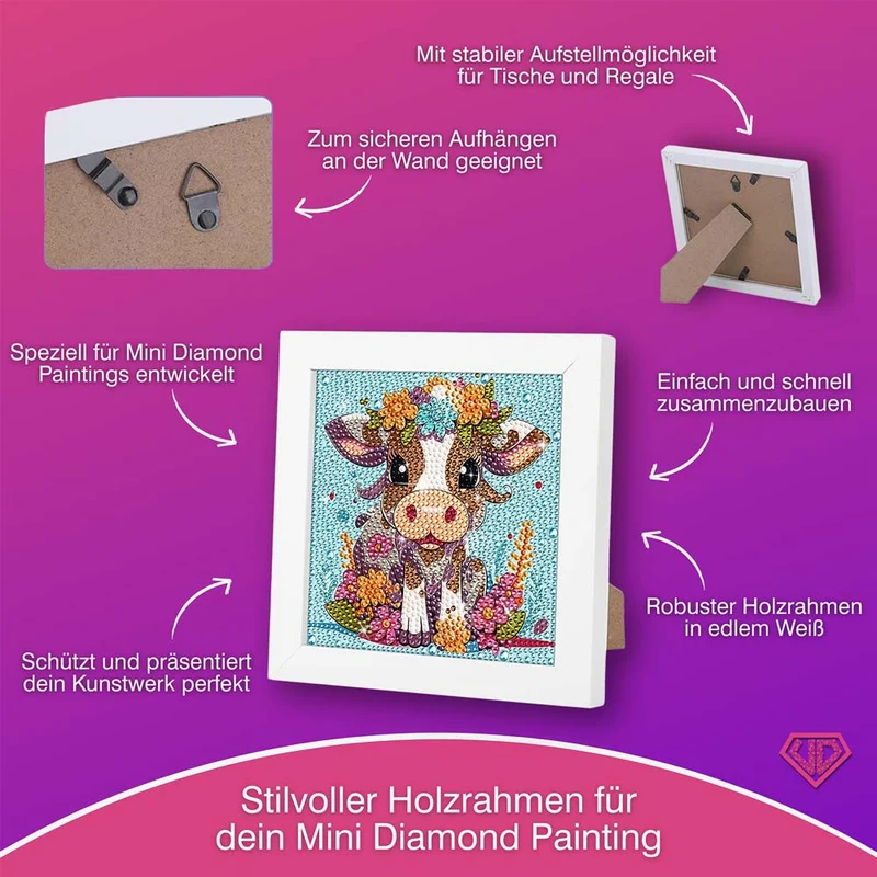 5D Diamond Painting Blumen-Kälbchen Lotta mit Strasssteinchen