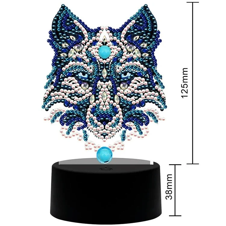 LED Lampe Wolfskopf - Diamond Painting
