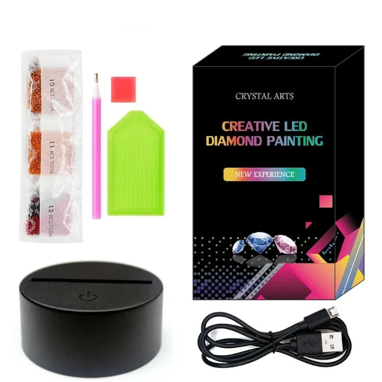 LED Lampe Wolfskopf - Diamond Painting