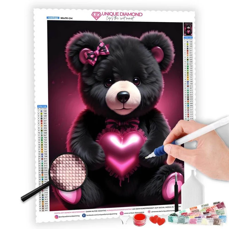 5D Diamond Painting – Bear With Heart