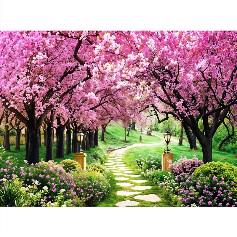 5D Diamond Painting – Kirschbaum Weg