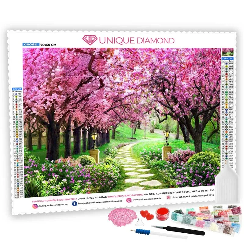 5D Diamond Painting – Kirschbaum Weg
