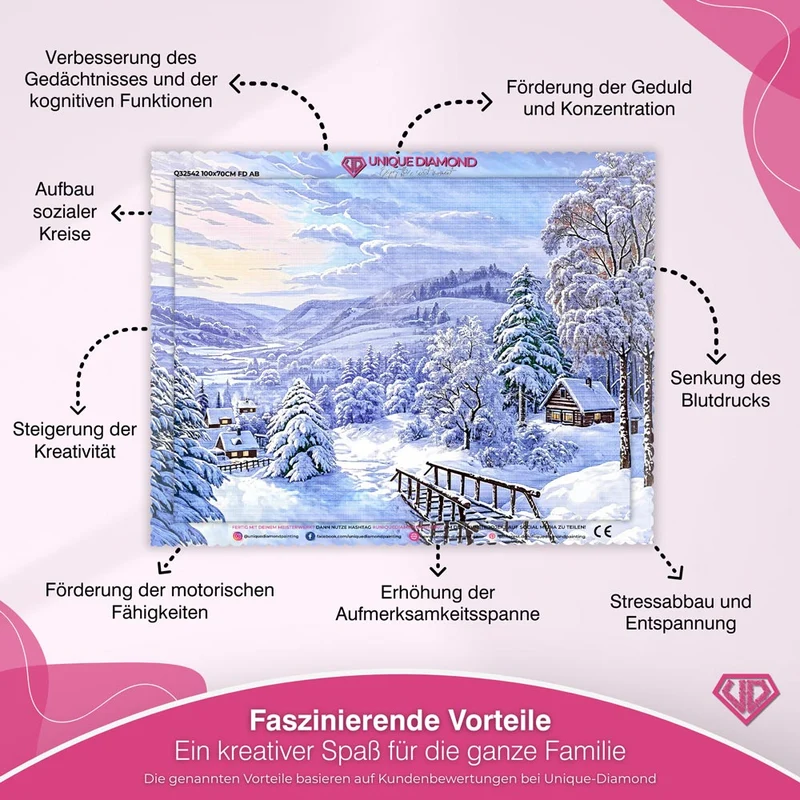 5D Diamond Painting – Dorf im Winter