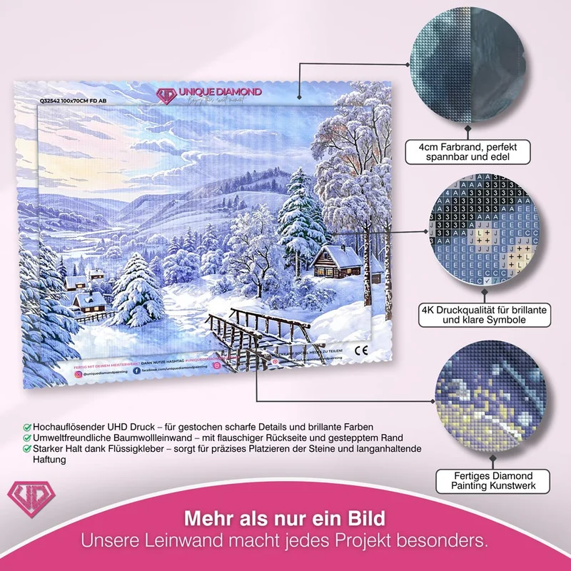 5D Diamond Painting – Dorf im Winter