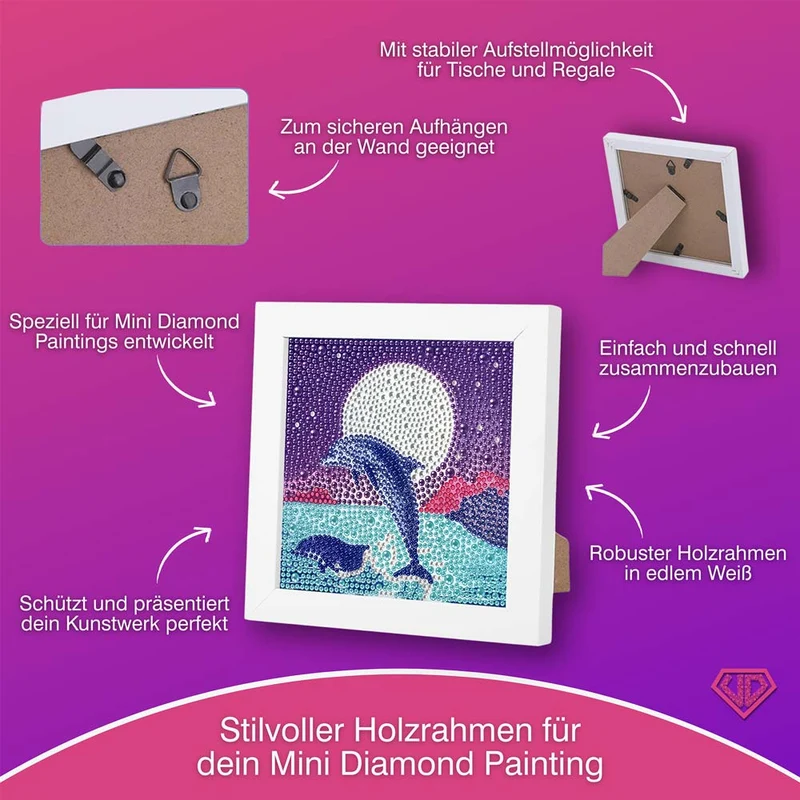 5D Diamond Painting Silbermond der Meere mit Strasssteinchen