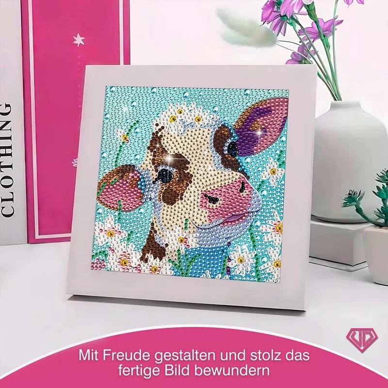 5D Diamond Painting Blumenkalb Fleurchen mit Strasssteinchen