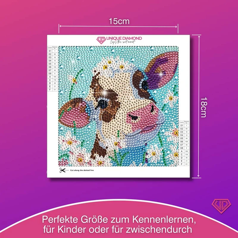 5D Diamond Painting Blumenkalb Fleurchen mit Strasssteinchen