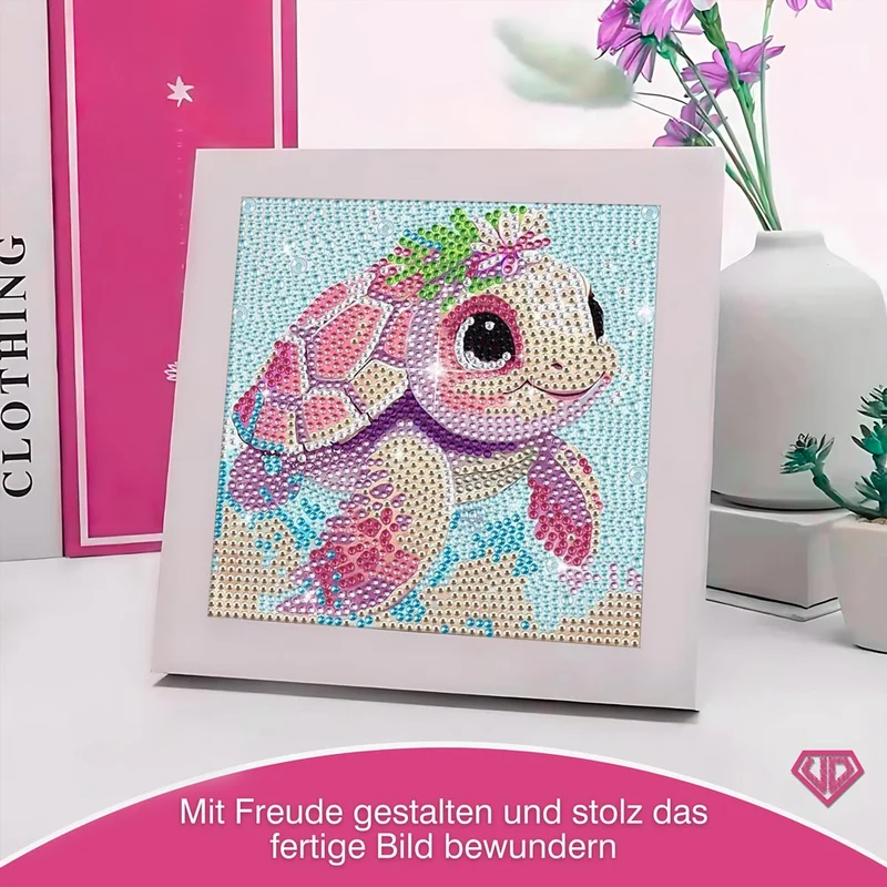 5D Diamond Painting Schildkröte mit Strasssteinchen