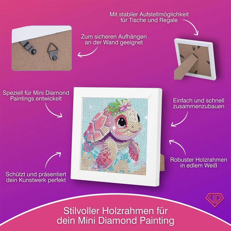 5D Diamond Painting Schildkröte mit Strasssteinchen
