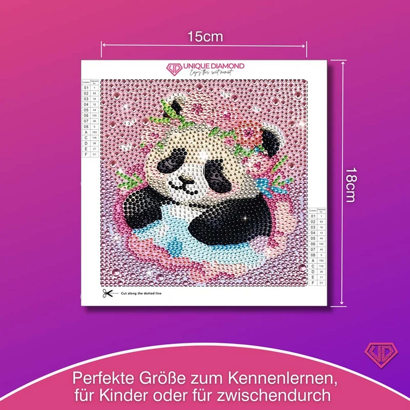 5D Diamond Painting Panda-Prinzessin Miyu mit Strasssteinchen