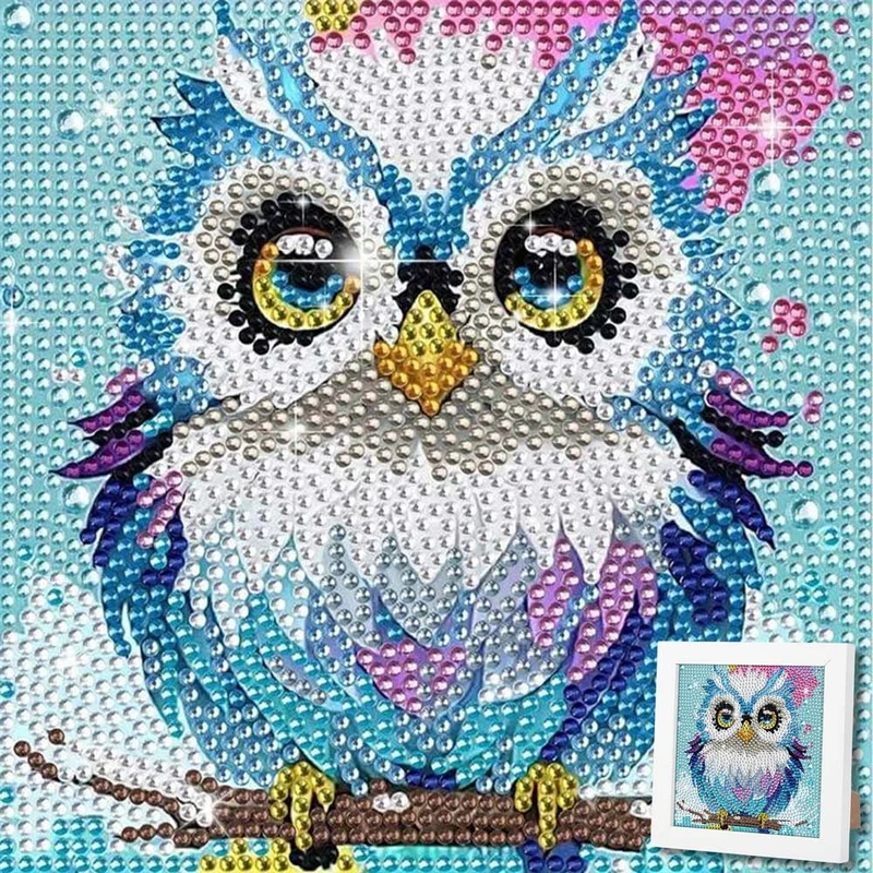 5D Diamond Painting Weisheits-Eule Aurelia mit Strasssteinchen