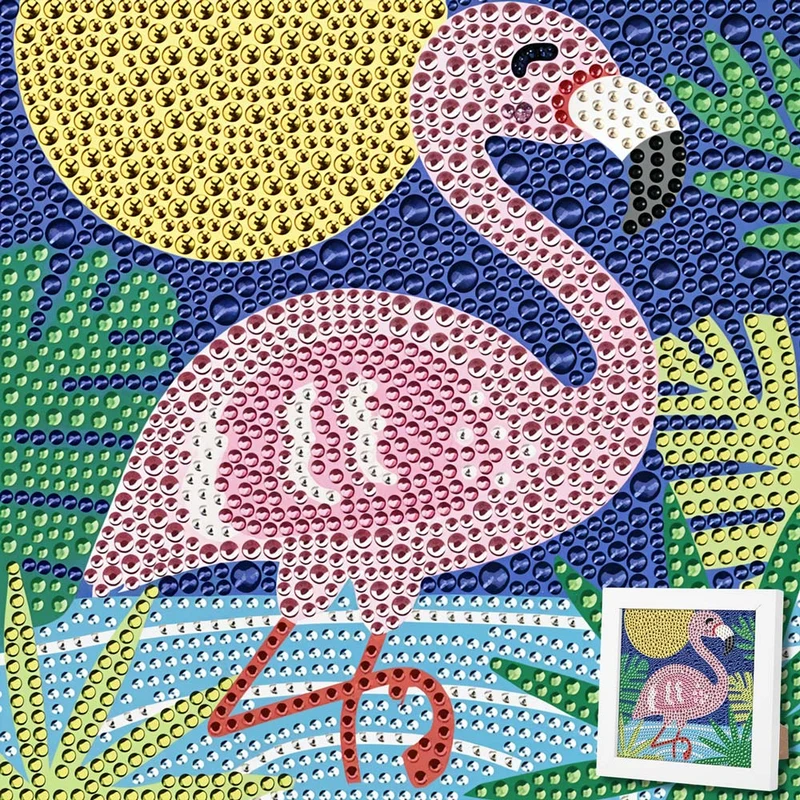 5D Diamond Painting Flamingo Luna im Sonnenlicht mit Strasssteinche