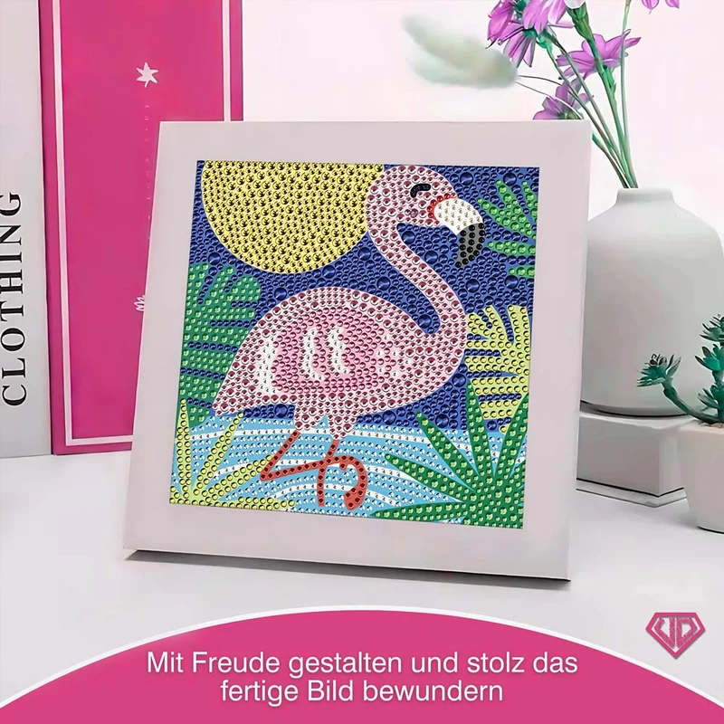 5D Diamond Painting Flamingo Luna im Sonnenlicht mit Strasssteinche