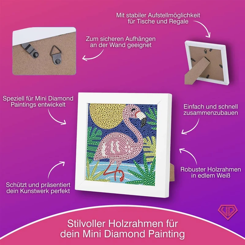 5D Diamond Painting Flamingo Luna im Sonnenlicht mit Strasssteinche