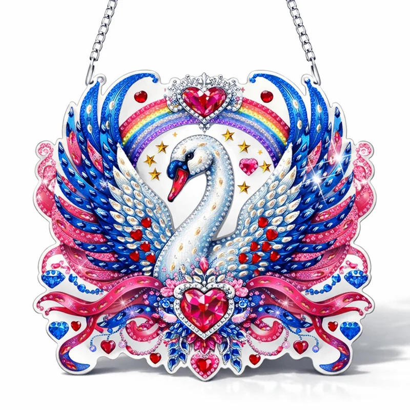 5D Diamond Painting Türanhänger Schwan