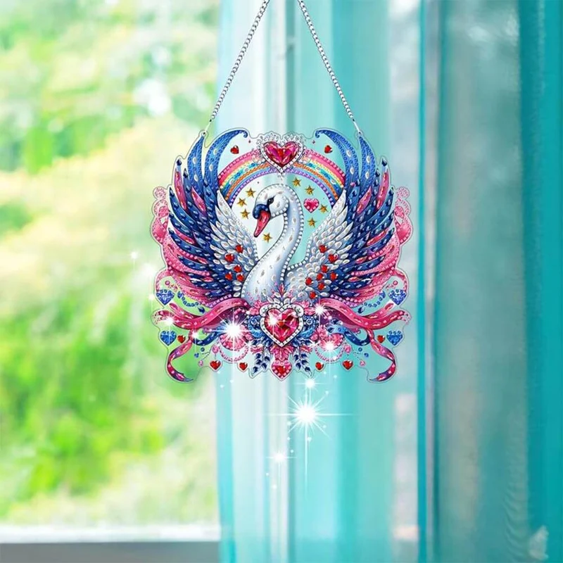 5D Diamond Painting Türanhänger Schwan