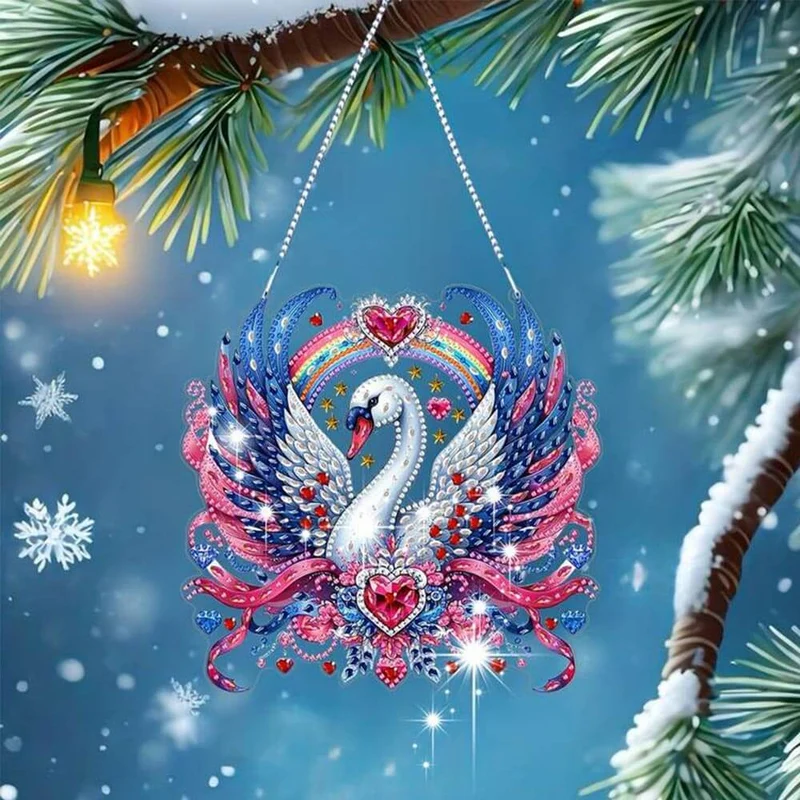 5D Diamond Painting Türanhänger Schwan