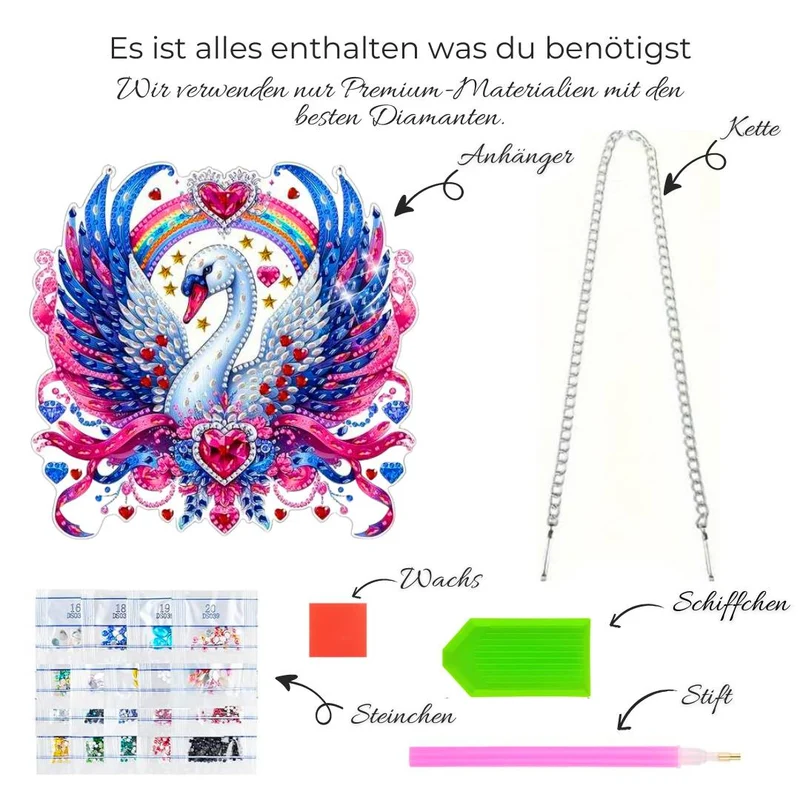 5D Diamond Painting Türanhänger Schwan